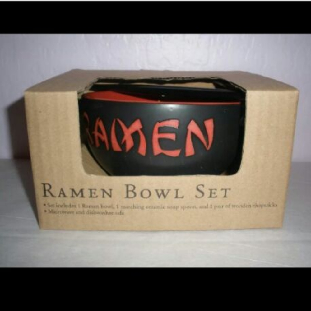 Ramen Noodle Bowl Set Red
